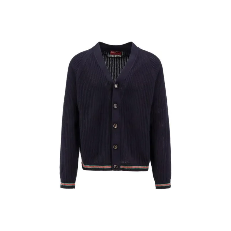 GUCCI Logo Embroidered Button Up Cardigan-1