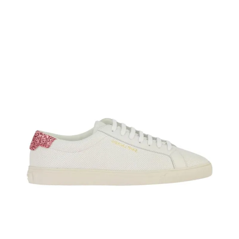 SAINT LAURENT Stylish Skateboarding Shoes Women's White Pink-1
