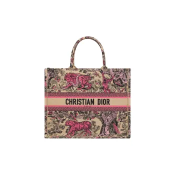 DIOR DIORIVIERA Embroidery Tote Bag, Shopping Bag, Handbag Tubas Women's Beige & Pink