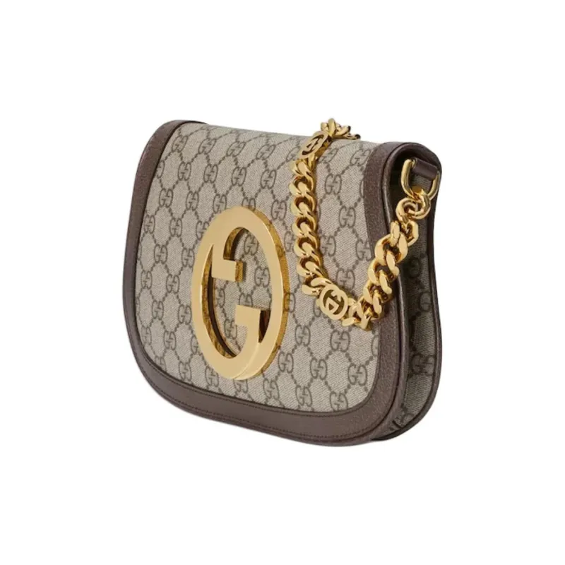 GUCCI Blondie Supreme Canvas Handbag Shoulder Bag Small Size Women's Brown-3