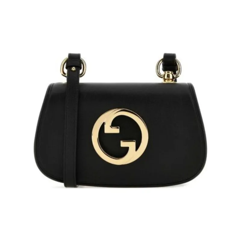 GUCCI Blondie Leather Shoulder Bag Crossbody Bag Mini Women's Black-2