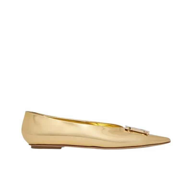 Burberry Logo-plaque Pointed Ballerina Shoes-1