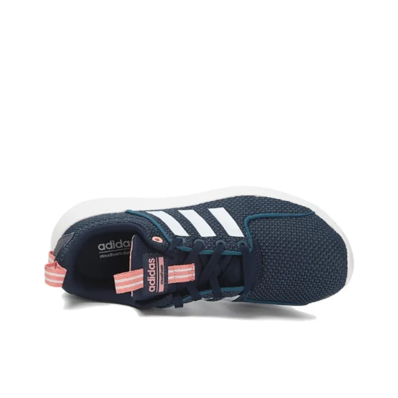 Adidas Lite Racer Anti Slip Wear Resistant Low Top Casual Shoes Women's Blue Pink-2