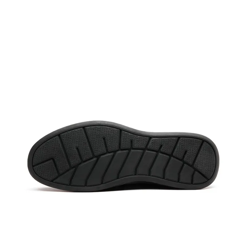 JOSINY Low Top, Everyday Commute Casual Leather Shoes Men Black-5
