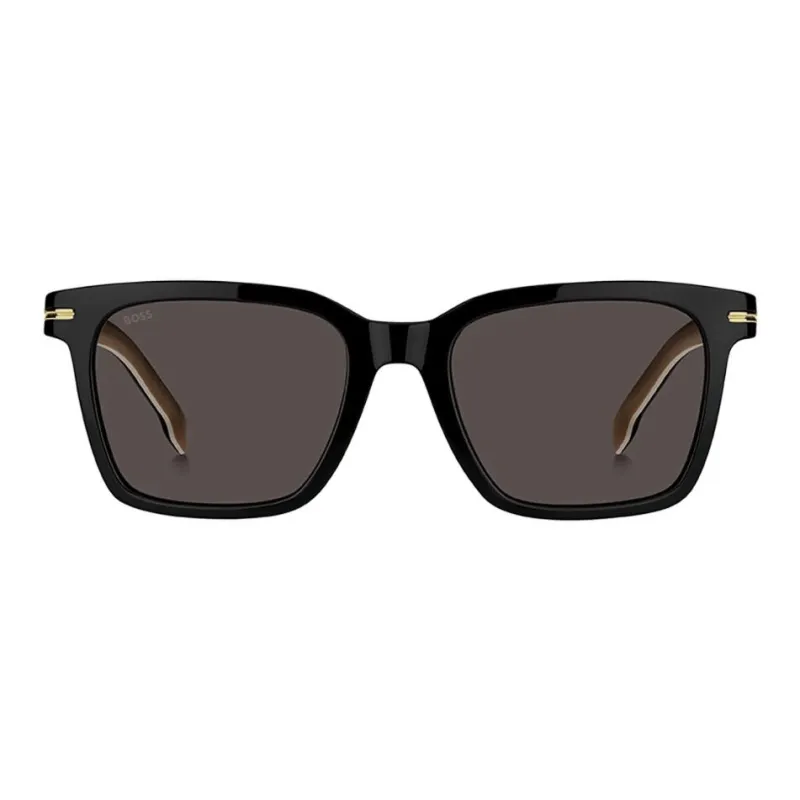 HUGO BOSS Plate Frame Square Sunglasses Men's Black-1