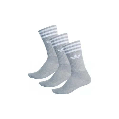 Adidas Originals Mid Calf Socks Unisex 3 Pack Gray