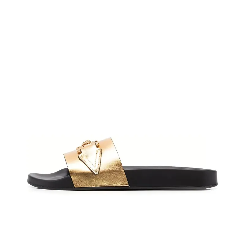 VERSACE Medusa Slide Slippers Women's Black Gold-0