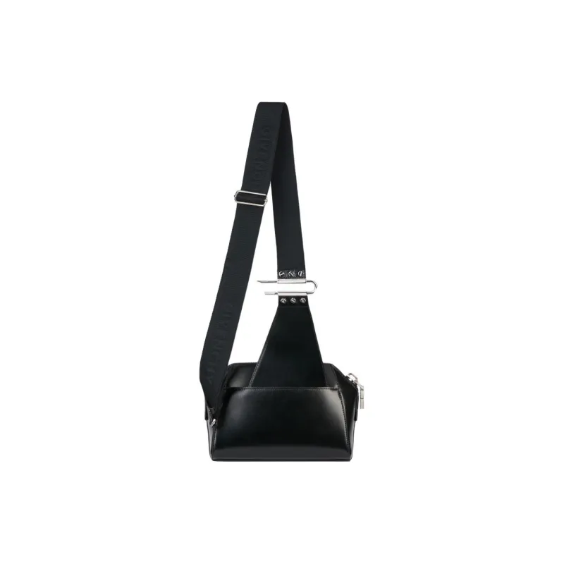 GIVENCHY Antigona Smooth Leather Sling Bag, Crossbody Bag Small Size Men's Black-4