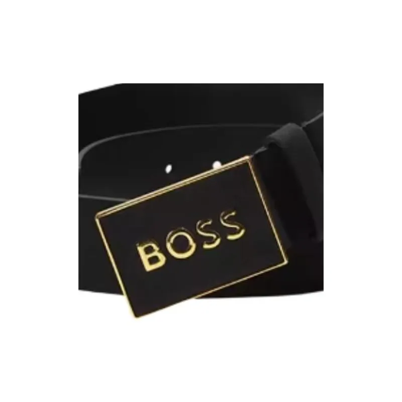 HUGO BOSS Cow Leather Belts Men's Black Width 3.8cm-2