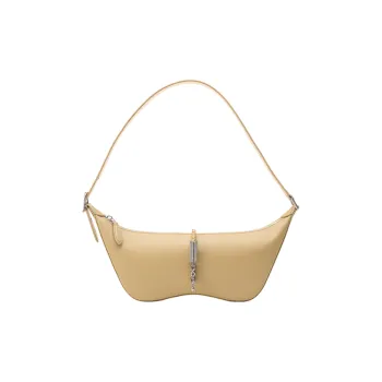 SHANSHUIJI Cow Leather Shoulder Bag Medium Size Women's Fairy Rice/Teak/Bamboo Green/Jade Mountain White