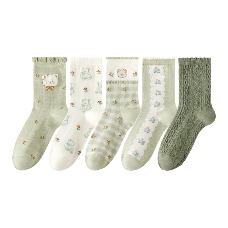 Caramella Mid Calf Socks Women's 5 Pack-11