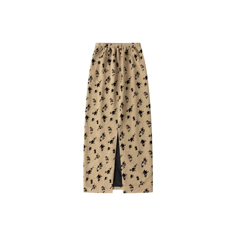 CYCLE DOCUMENT Casual Long Skirts Women's Brown Print-1