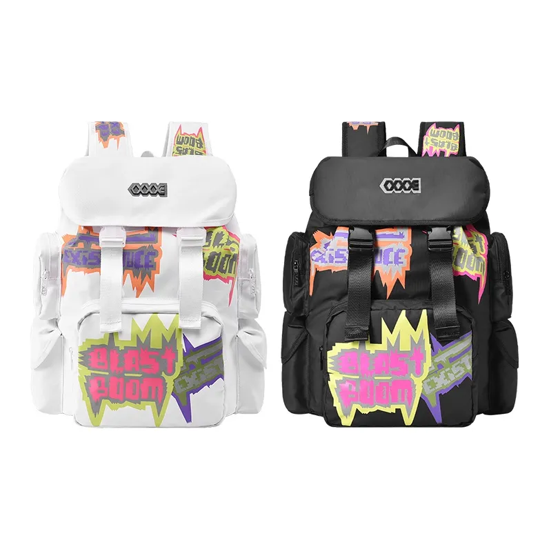 COEXISTENCE Polyester Backpack Basketball Bag Tubas Unisex White-6