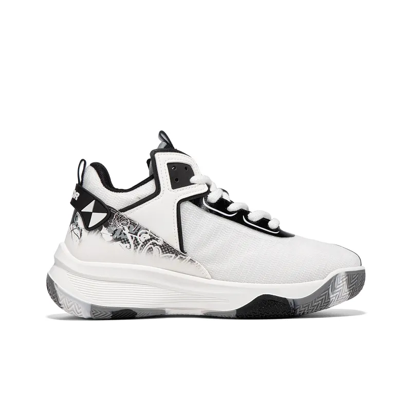 Warrior Coverage Balance Support Mid Top Basketball Shoes Men's White Black-1