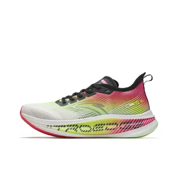 Anta Cushioned Wear Resistant Breathable Low Top Full Length Carbon Plate Running Shoes Men's Pink Green White