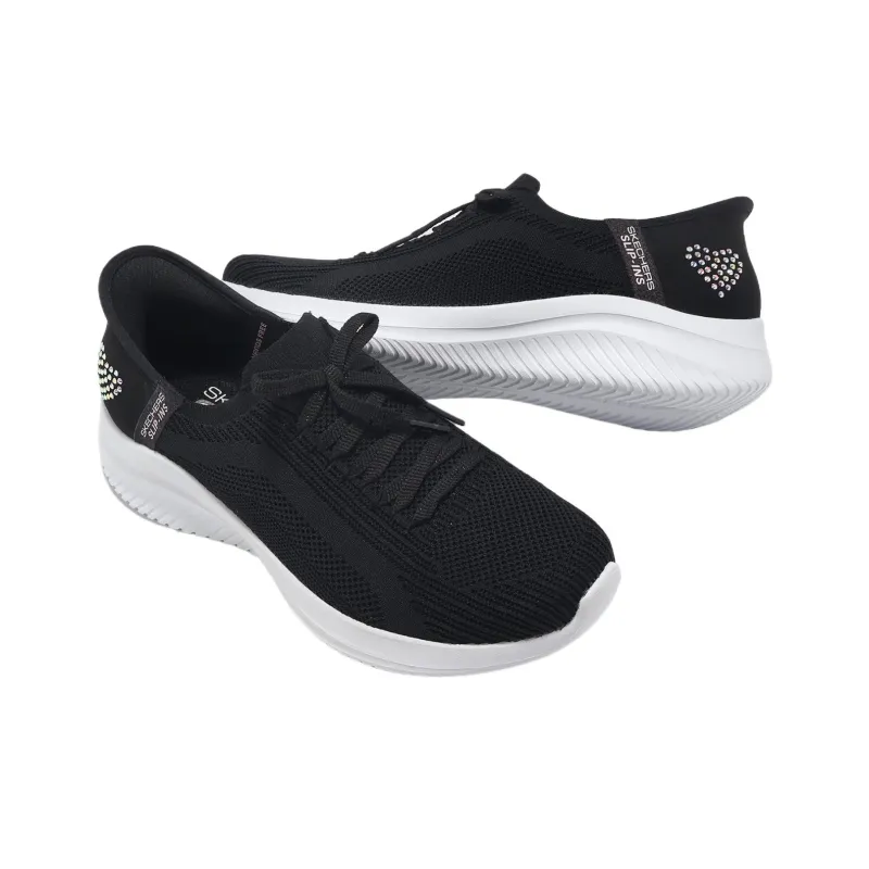 Skechers Ultra Flex 3.0 Heart Me Slip-Ins Cushioning Breathable Low-Top Casual Shoes Women's Black-4