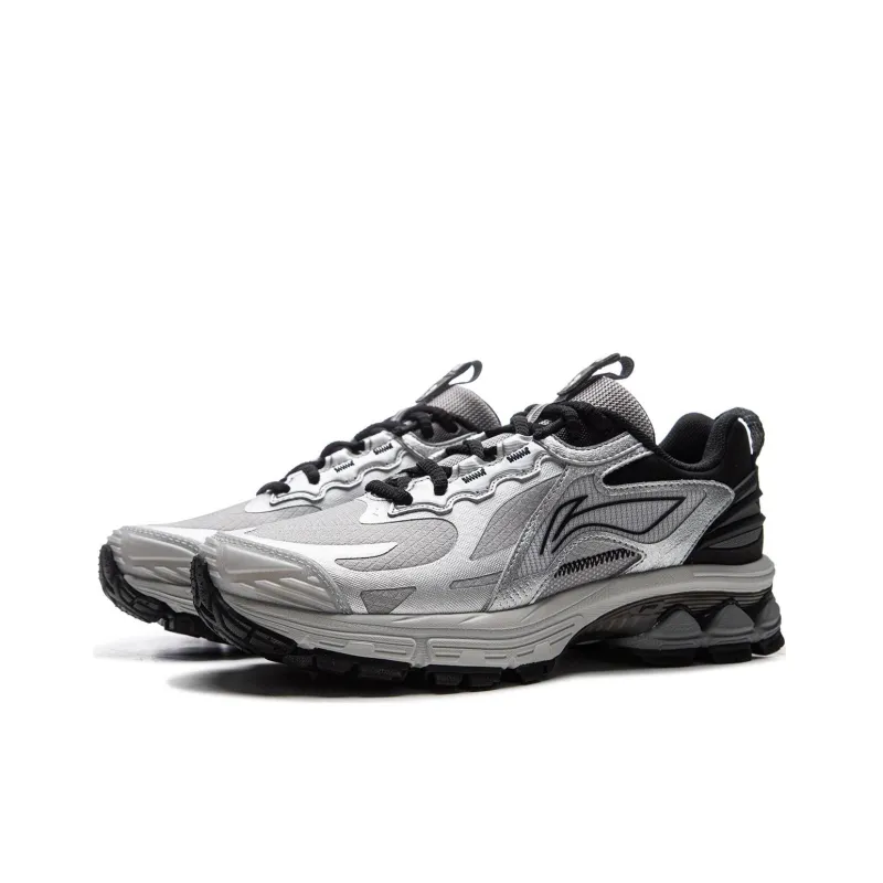 LiNing Fuyao 2.0 Trail Anti-Slip Wear-Resistant Low-Top Casual Running Shoes Women's Gray Silver-2