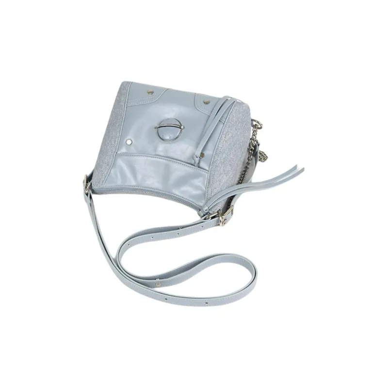 DAPHNE PU Backpack Shoulder Bag Medium Size Women's Blue/White-3