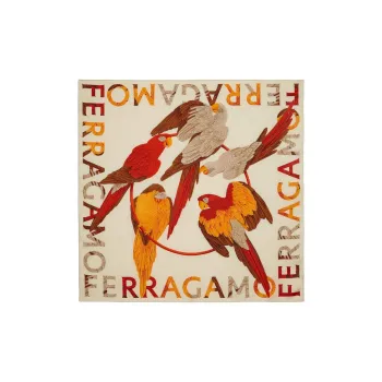 Ferragamo Parrot print Silk Scarf