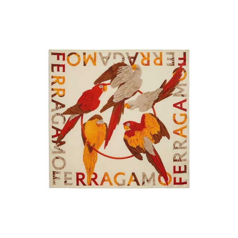 Ferragamo Parrot print Silk Scarf-0