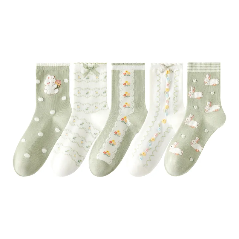 Caramella Mid Calf Socks Women's 5 Pack-8