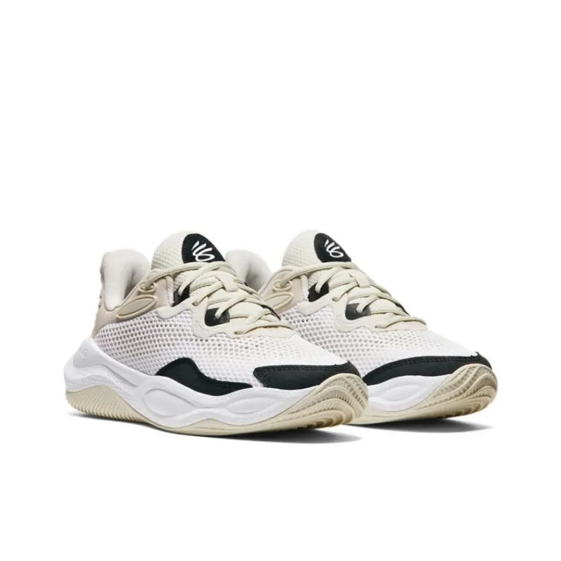 Under Armour Wear Resistant Low Top Basketball Shoes Men's Ecru-3