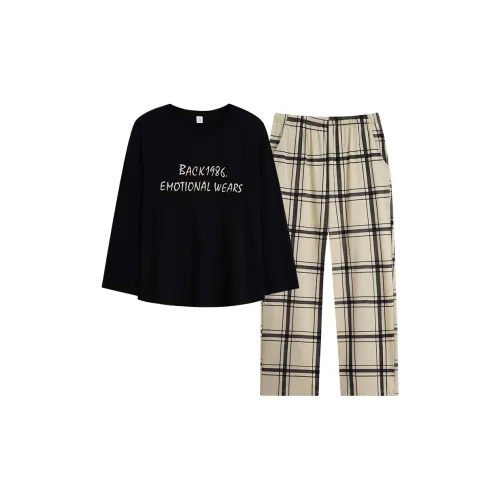 Sha Qian Pajama Set Women's Black