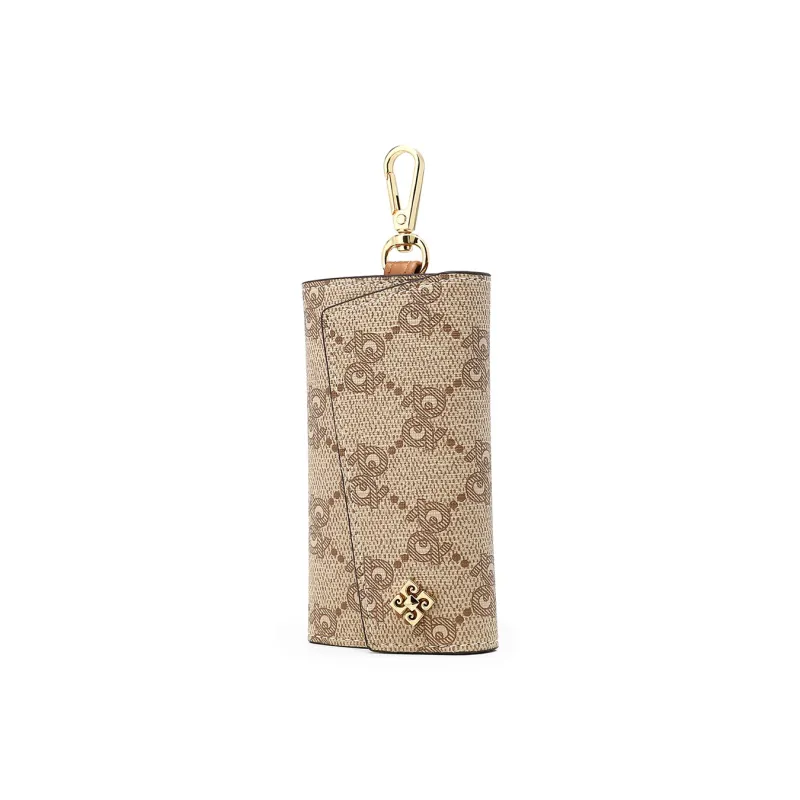 PIERRE CARDIN Polyvinyl Chloride Key Pouch Regular Women's Khaki/Grey/Light Coffee-1