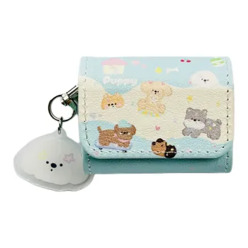 Apple AirPods Pro 2nd Generation/AirPods Pro/AirPods Pro 3/2 Leather Flap Puppy Pendant Headphone Set Headphone Cases
