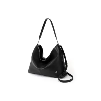 LA FESTIN Top Grain Cow Leather Portable Crossbody Bag, Shoulder Bag Women's Twilight Black