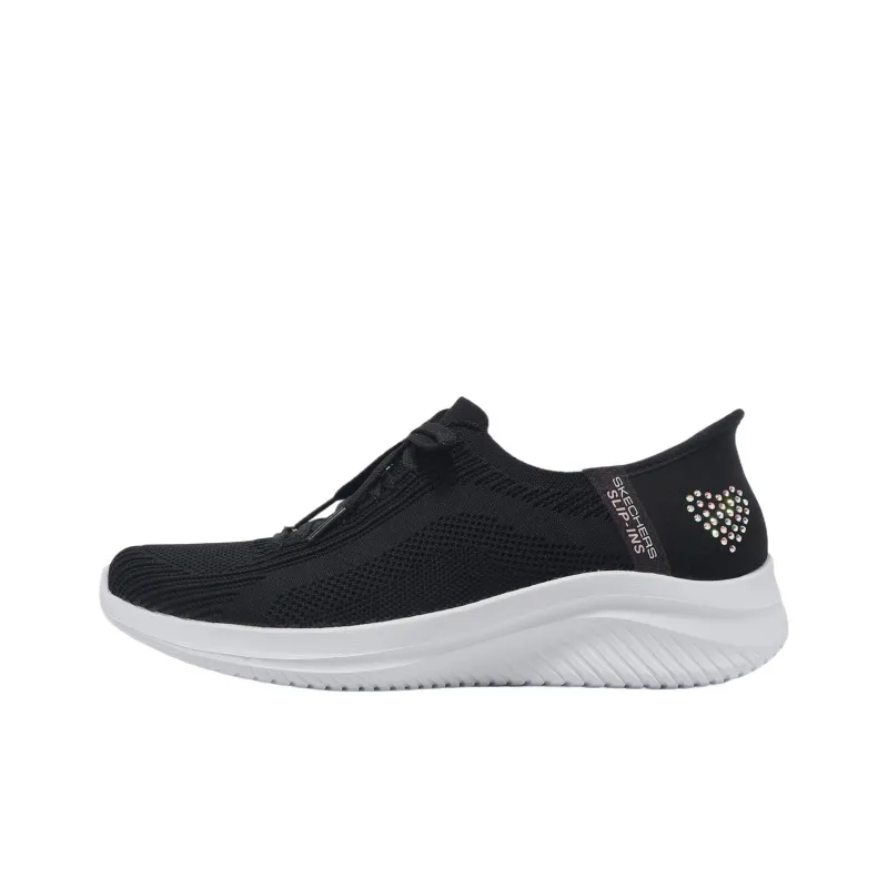 Skechers Ultra Flex 3.0 Heart Me Slip-Ins Cushioning Breathable Low-Top Casual Shoes Women's Black-0