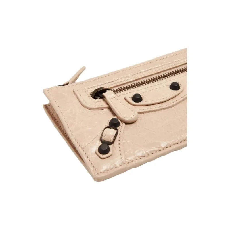 Balenciaga Arena Storico Lambskin Card Holder Women's Beige-2