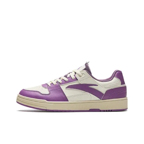 ANTA Street Naughty Skateboard Shoes Women's Low-Top Light Beige/Plum Purple