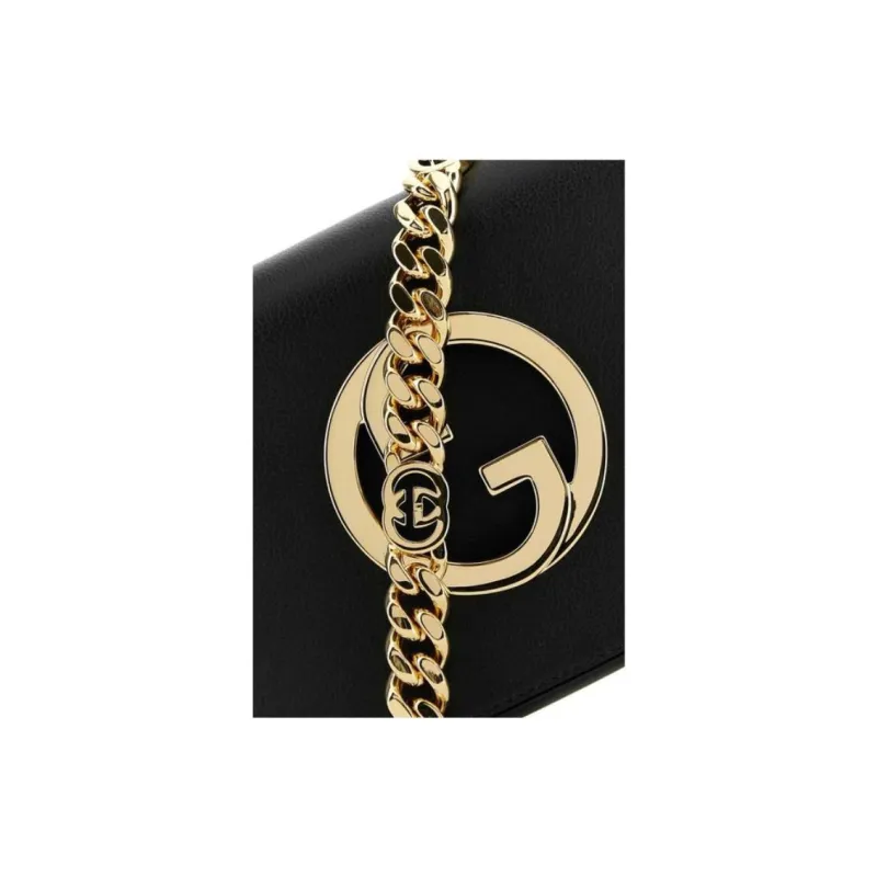 GUCCI Blondie Leather Shoulder Bag Crossbody Bag Mini Women's Black-12