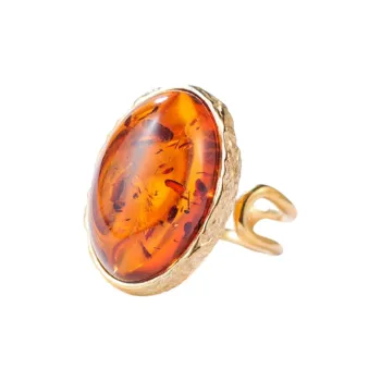 S&A S925 Silver Amber Fine Jade Rings Women's