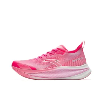 Anta Cushioned Wear Resistant Breathable Low Top Full Length Carbon Plate Training Running Shoes Men's Red Pink
