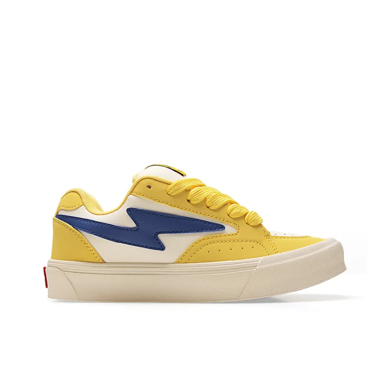STUR YSN Wear resistant And Lightweight Low Top Skateboard Shoes Unisex White Blue Yellow-2
