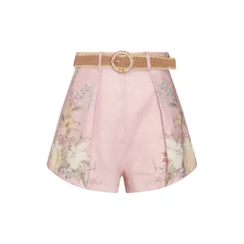 Zimmermann Waverly Floral Printed High Waist Shorts