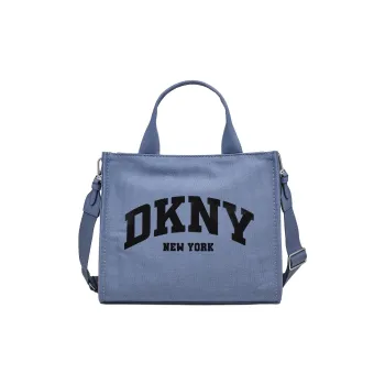DKNY 100% Cotton Tote Bag Shopping Bag Shoulder Bag Crossbody Bag Handbag Medium Size Women's Blue