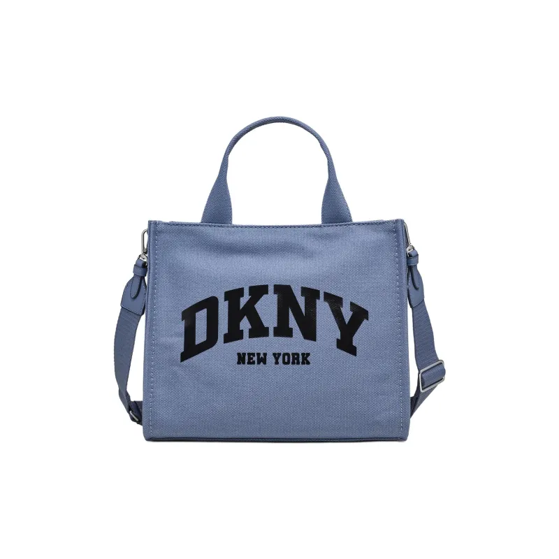 DKNY 100% Cotton Tote Bag Shopping Bag Shoulder Bag Crossbody Bag Handbag Medium Size Women's Blue-0