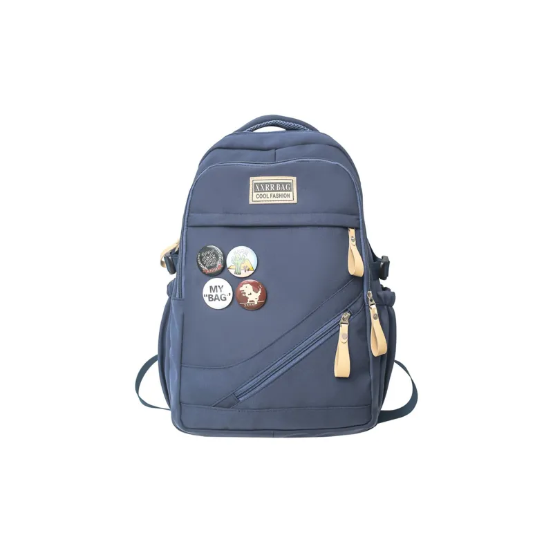 TAKI Nylon Large Capacity Commute Versatile Students Backpack Medium Size Unisex Black/White/Blue/Red/Khaki-6
