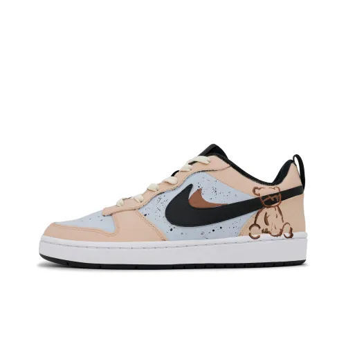 Nike Court Borough Non slip Lightweight Low Top Skateboard Shoes GS Flesh Pink