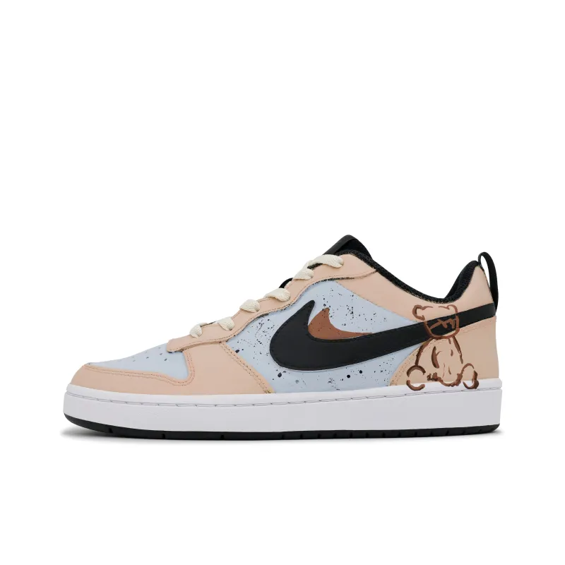 Nike Court Borough Non-slip Lightweight Low-Top Skateboard Shoes GS Flesh Pink-0