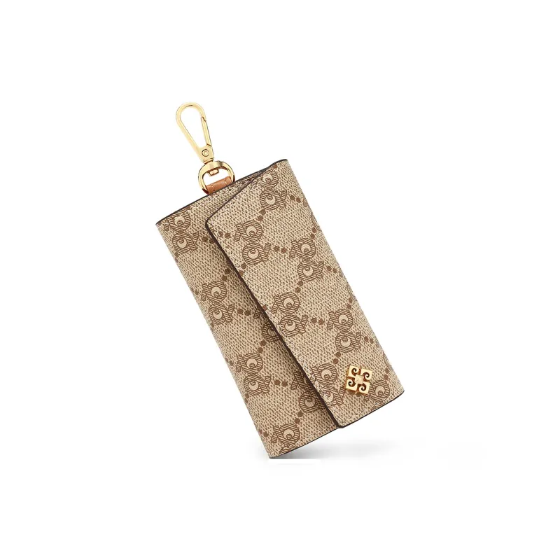 PIERRE CARDIN Polyvinyl Chloride Key Pouch Regular Women's Khaki/Grey/Light Coffee-4