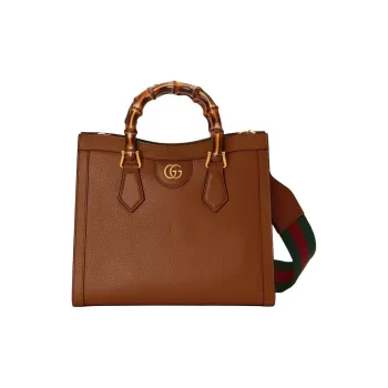 GUCCI Diana Copper Leather Shoulder Bag Crossbody Bag Handbag Small Size Women's Brown