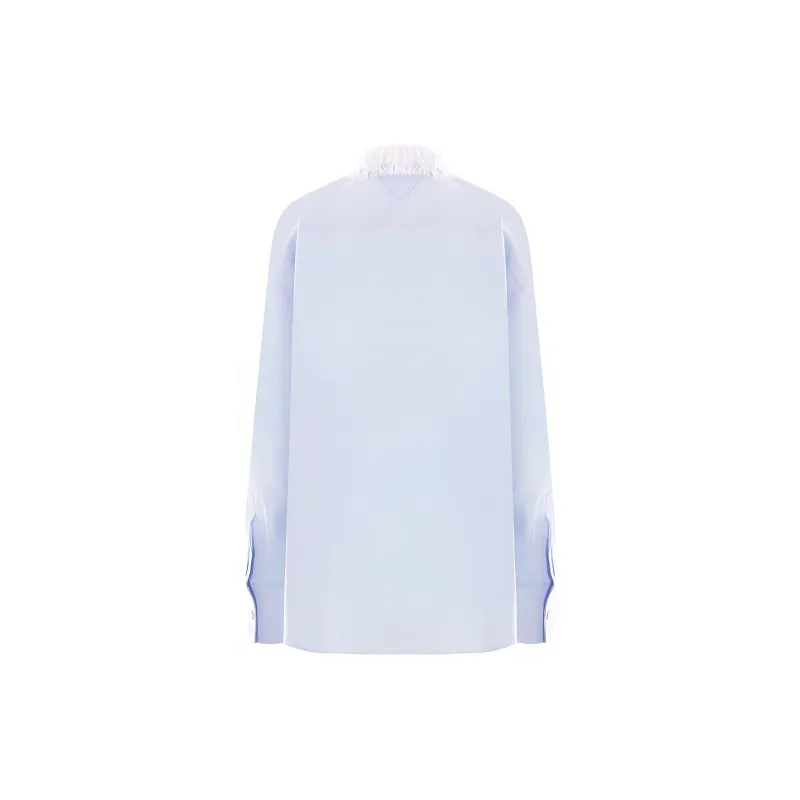 PRADA Fringed Collar Button Up Shirt-1