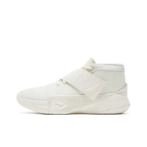 PEAK Basketball Shoes Men Mid-Top Ultra-Light White