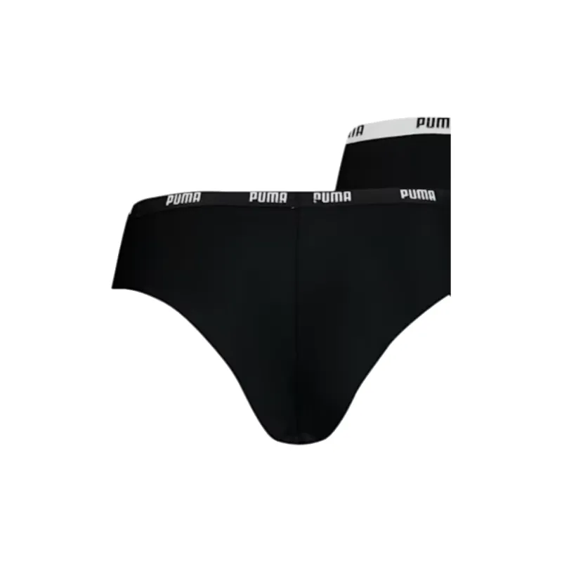 PUMA Women's Microfiber Brazilian 2 Pack Underpants Women's 2 Pack Black-2