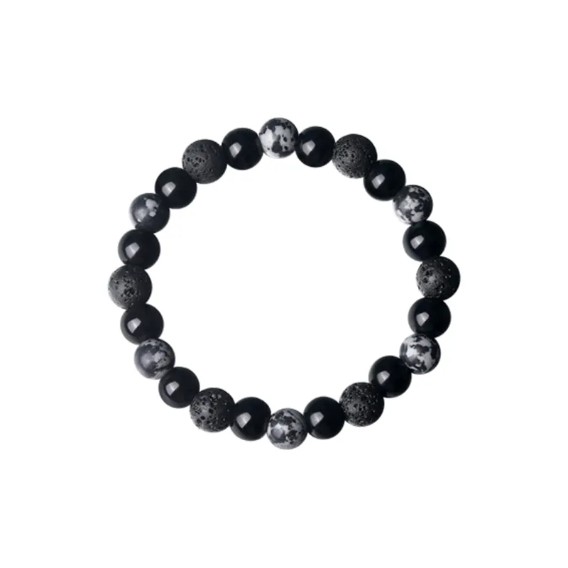 BYG Volcanic Stone Snowflake Agate Bracelets Unisex-0