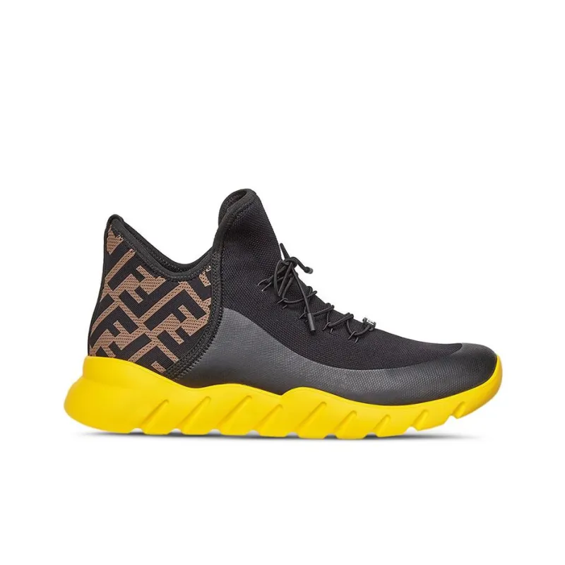 FENDI FF Motif Mesh High 'Black Yellow'-1